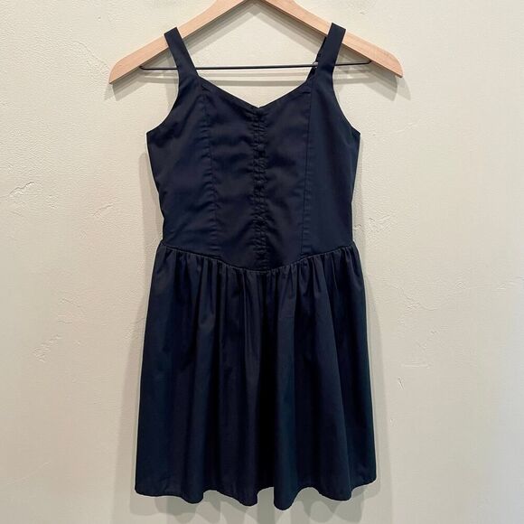 Abercrombie Kids Girls Drop Waist Poplin Skater Dress in Black - Size: 11/12 - Picture 1 of 8